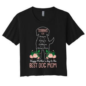 Best Dog Mom Mothers Day Cute Puppy Lover Mama Momma Mommy Women's Crop Top Tee