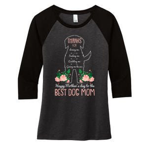 Best Dog Mom Mothers Day Cute Puppy Lover Mama Momma Mommy Women's Tri-Blend 3/4-Sleeve Raglan Shirt