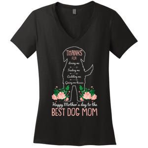 Best Dog Mom Mothers Day Cute Puppy Lover Mama Momma Mommy Women's V-Neck T-Shirt