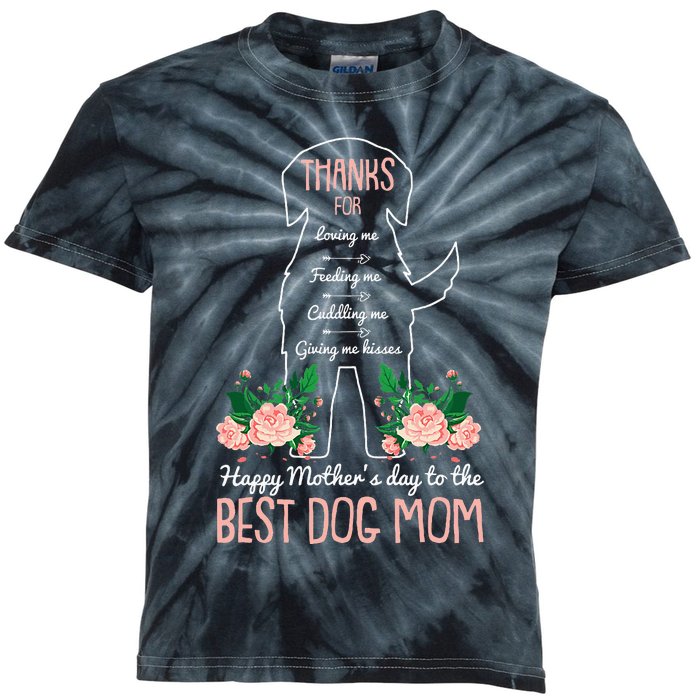 Best Dog Mom Mothers Day Cute Puppy Lover Mama Momma Mommy Kids Tie-Dye T-Shirt