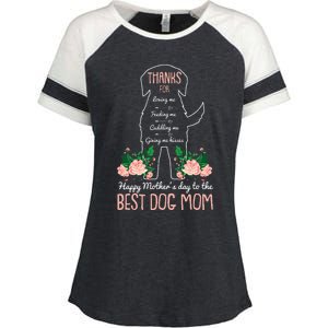 Best Dog Mom Mothers Day Cute Puppy Lover Mama Momma Mommy Enza Ladies Jersey Colorblock Tee