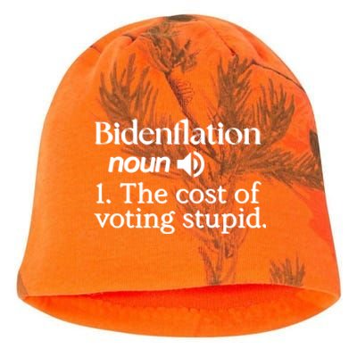 Bidenflation Definition Noun The Cost Of Voting Stupid Funny Gift Kati - Camo Knit Beanie