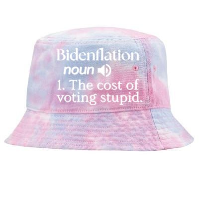 Bidenflation Definition Noun The Cost Of Voting Stupid Funny Gift Tie-Dyed Bucket Hat