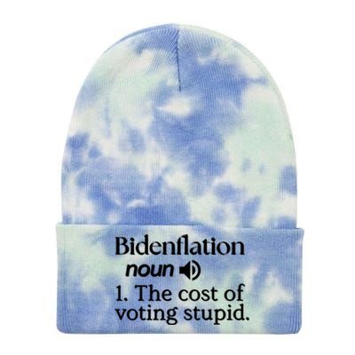 Bidenflation Definition Noun The Cost Of Voting Stupid Funny Gift Tie Dye 12in Knit Beanie