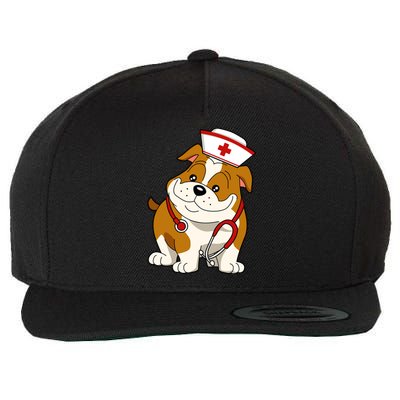 Bulldog Dog Nurse Appreciation International Nurse Day Gift Wool Snapback Cap