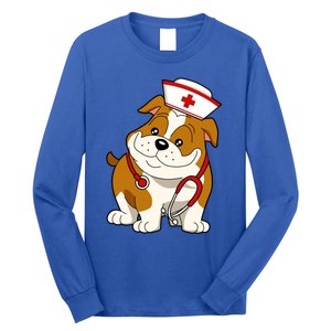 Bulldog Dog Nurse Appreciation International Nurse Day Gift Long Sleeve Shirt