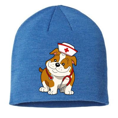 Bulldog Dog Nurse Appreciation International Nurse Day Gift Sustainable Beanie