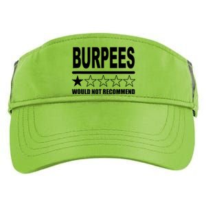 Burpees Do Not Recommend 1 Star Rating Funny Gym Workout Adult Drive Performance Visor