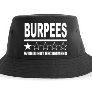 Burpees Do Not Recommend 1 Star Rating Funny Gym Workout Sustainable Bucket Hat