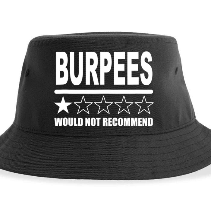 Burpees Do Not Recommend 1 Star Rating Funny Gym Workout Sustainable Bucket Hat