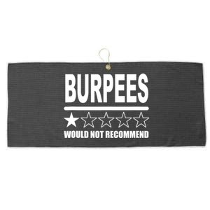 Burpees Do Not Recommend 1 Star Rating Funny Gym Workout Large Microfiber Waffle Golf Towel