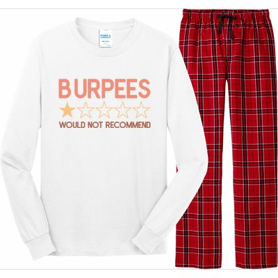 Burpees Do Not Recommend 1 Star Rating Funny Gym Workout Long Sleeve Pajama Set