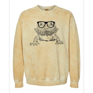 Bearded Dragon Nerdy Glasses Animal Colorblast Crewneck Sweatshirt