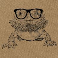 Bearded Dragon Nerdy Glasses Animal Cotton Canvas Backpack