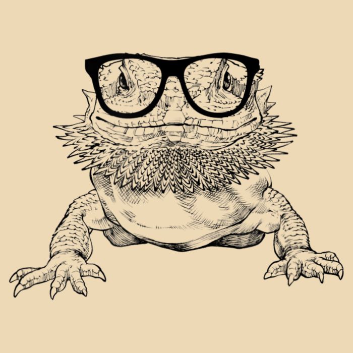 Bearded Dragon Nerdy Glasses Animal Drawstring Bag