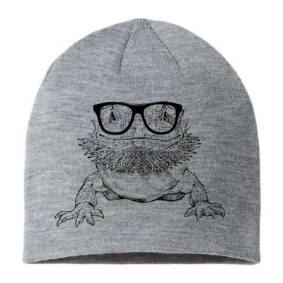 Bearded Dragon Nerdy Glasses Animal Sustainable Beanie