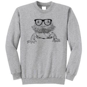 Bearded Dragon Nerdy Glasses Animal Tall Sweatshirt