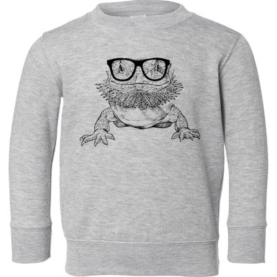 Bearded Dragon Nerdy Glasses Animal Toddler Sweatshirt