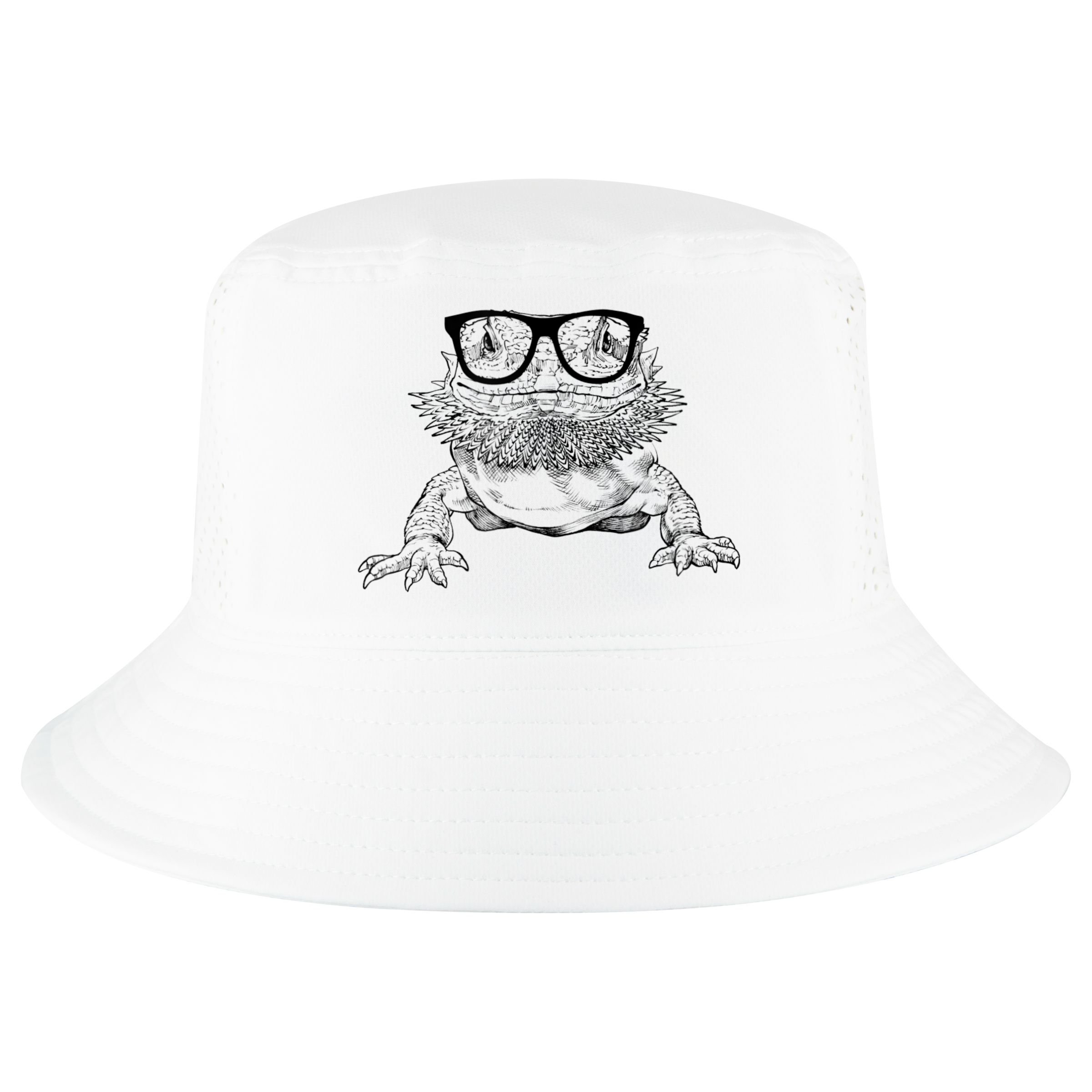 Bearded Dragon Nerdy Glasses Animal Cool Comfort Performance Bucket Hat