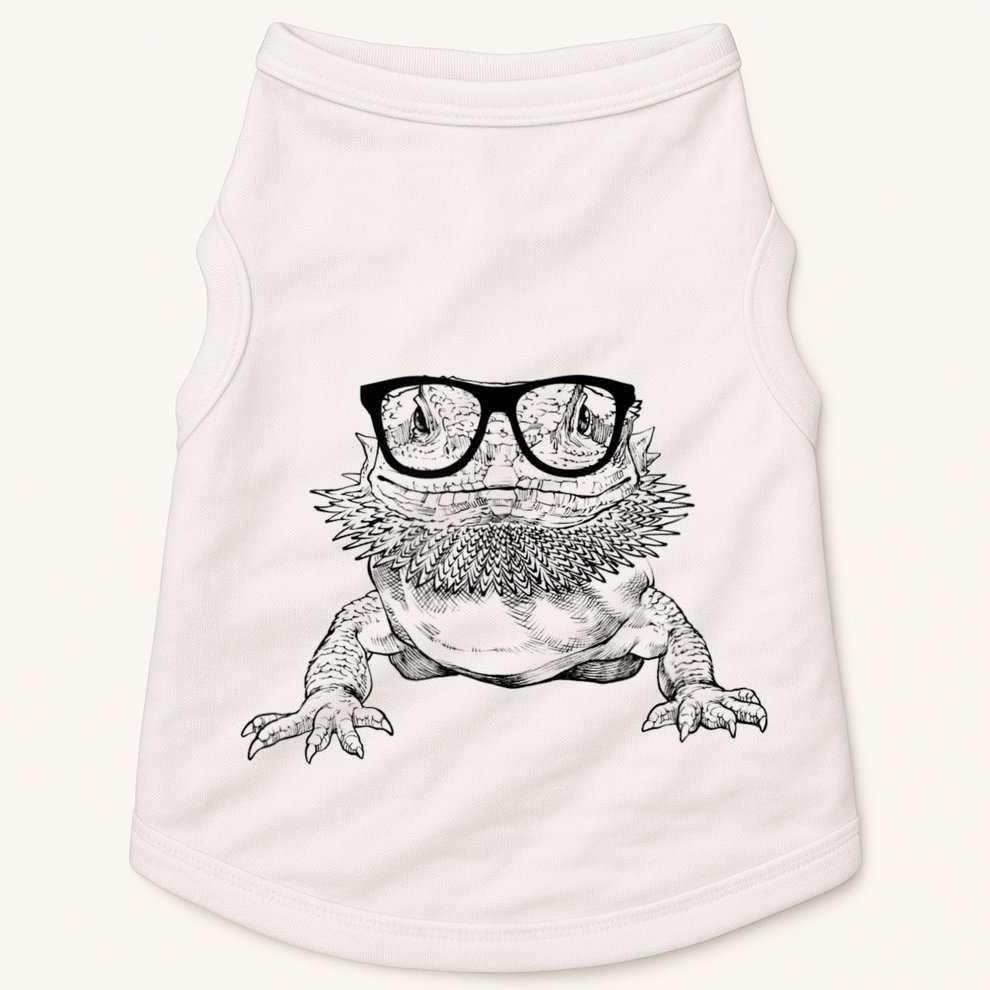 Bearded Dragon Nerdy Glasses Animal Doggie Tank