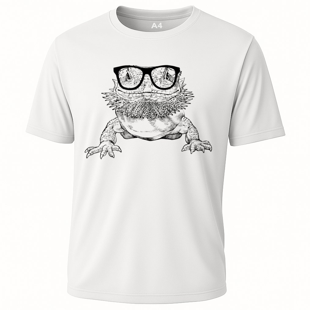 Bearded Dragon Nerdy Glasses Animal Cooling Performance Crew T-Shirt