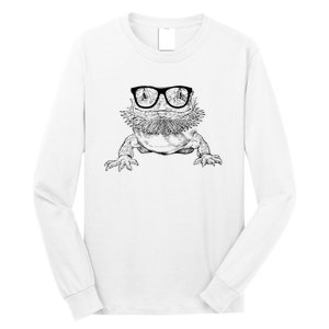 Bearded Dragon Nerdy Glasses Animal Long Sleeve Shirt