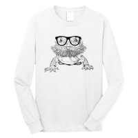 Bearded Dragon Nerdy Glasses Animal Long Sleeve Shirt