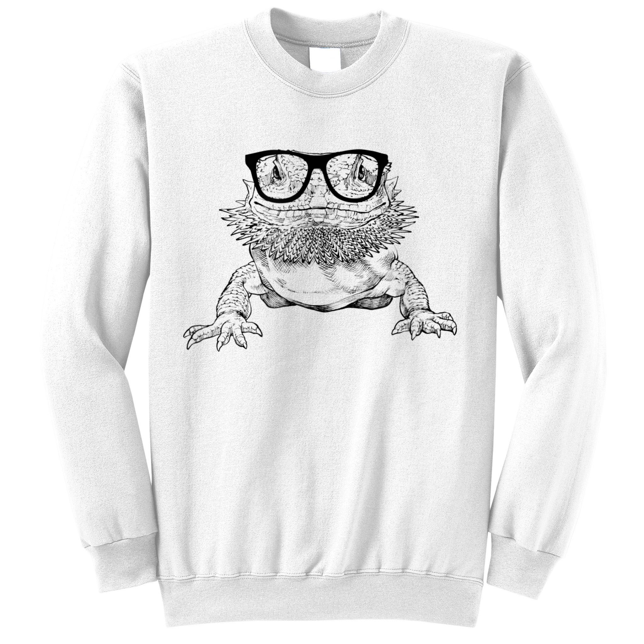 Bearded Dragon Nerdy Glasses Animal Sweatshirt