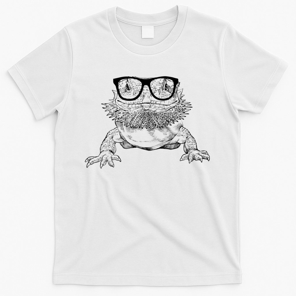 Bearded Dragon Nerdy Glasses Animal T-Shirt