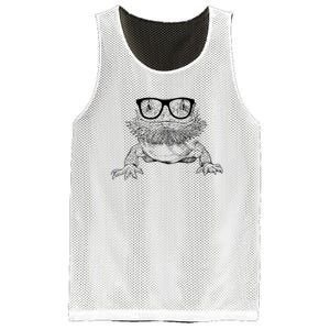 Bearded Dragon Nerdy Glasses Animal Mesh Reversible Basketball Jersey Tank