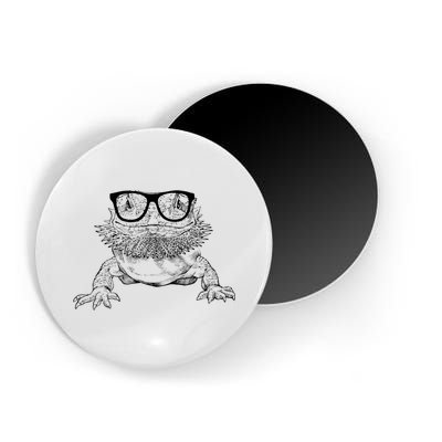 Bearded Dragon Nerdy Glasses Animal Magnet