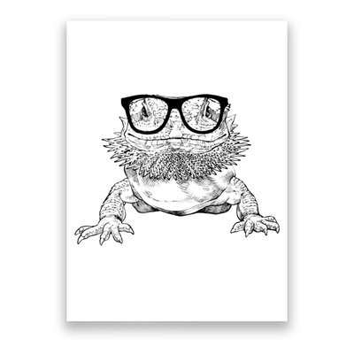 Bearded Dragon Nerdy Glasses Animal Poster