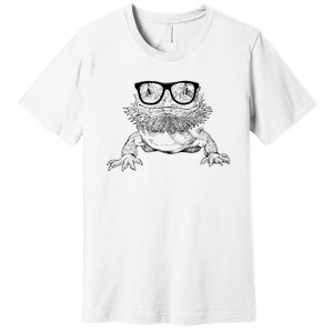 Bearded Dragon Nerdy Glasses Animal Premium T-Shirt