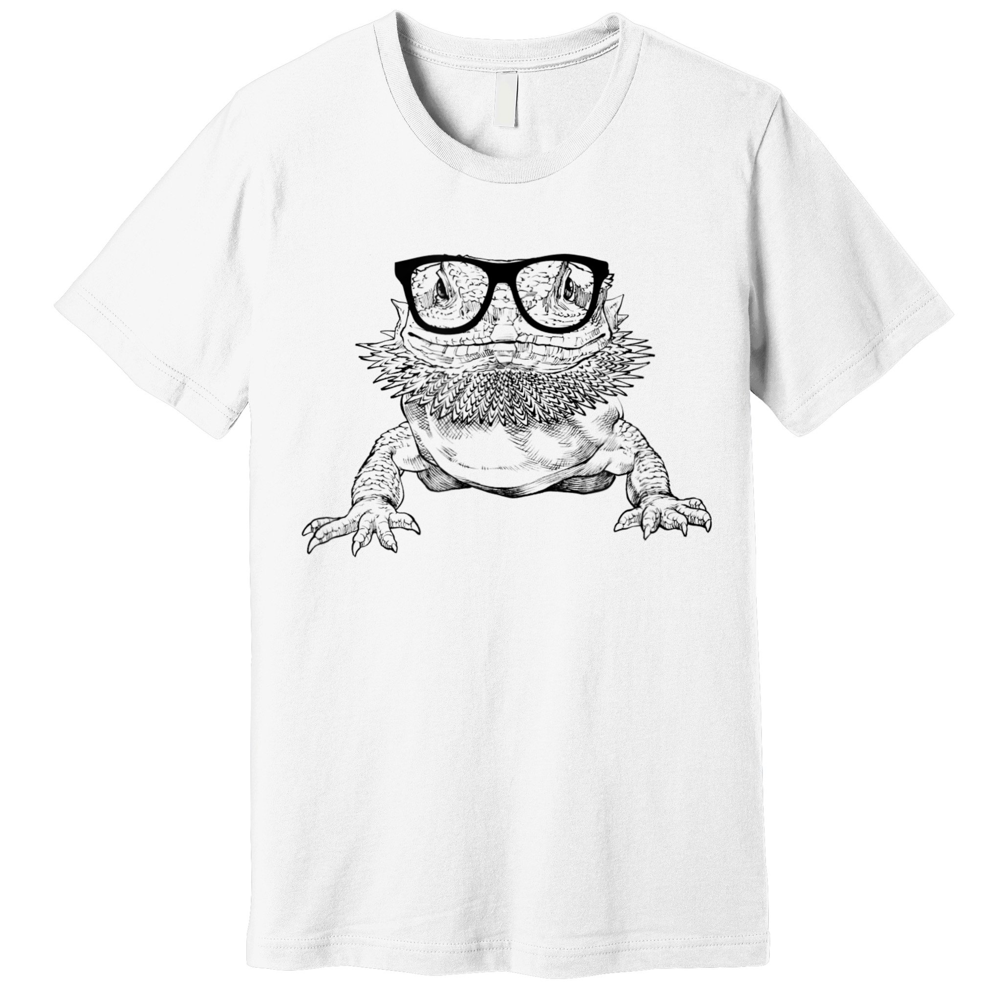 Bearded Dragon Nerdy Glasses Animal Premium T-Shirt