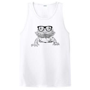 Bearded Dragon Nerdy Glasses Animal PosiCharge Competitor Tank