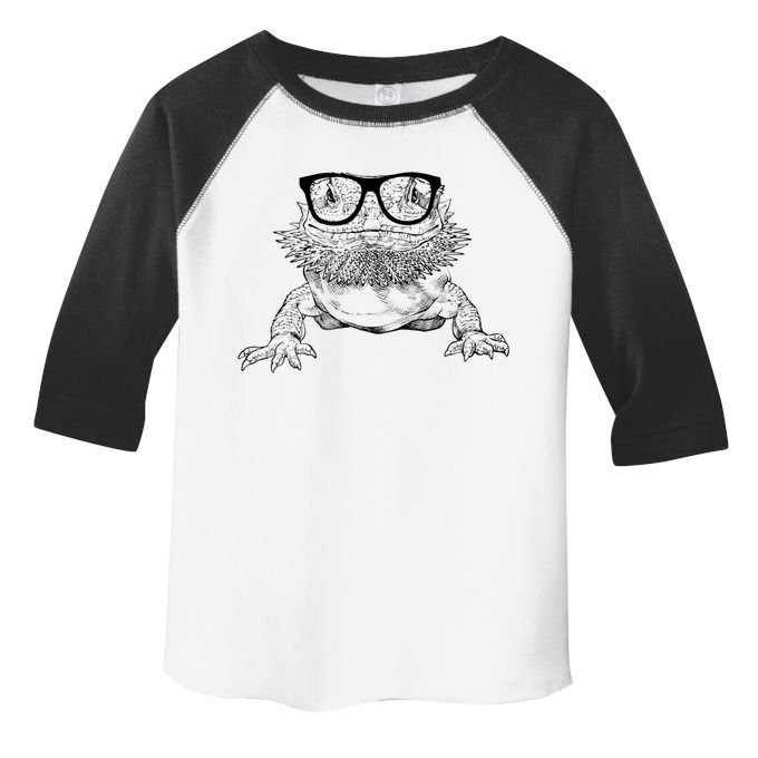 Bearded Dragon Nerdy Glasses Animal Toddler Fine Jersey T-Shirt