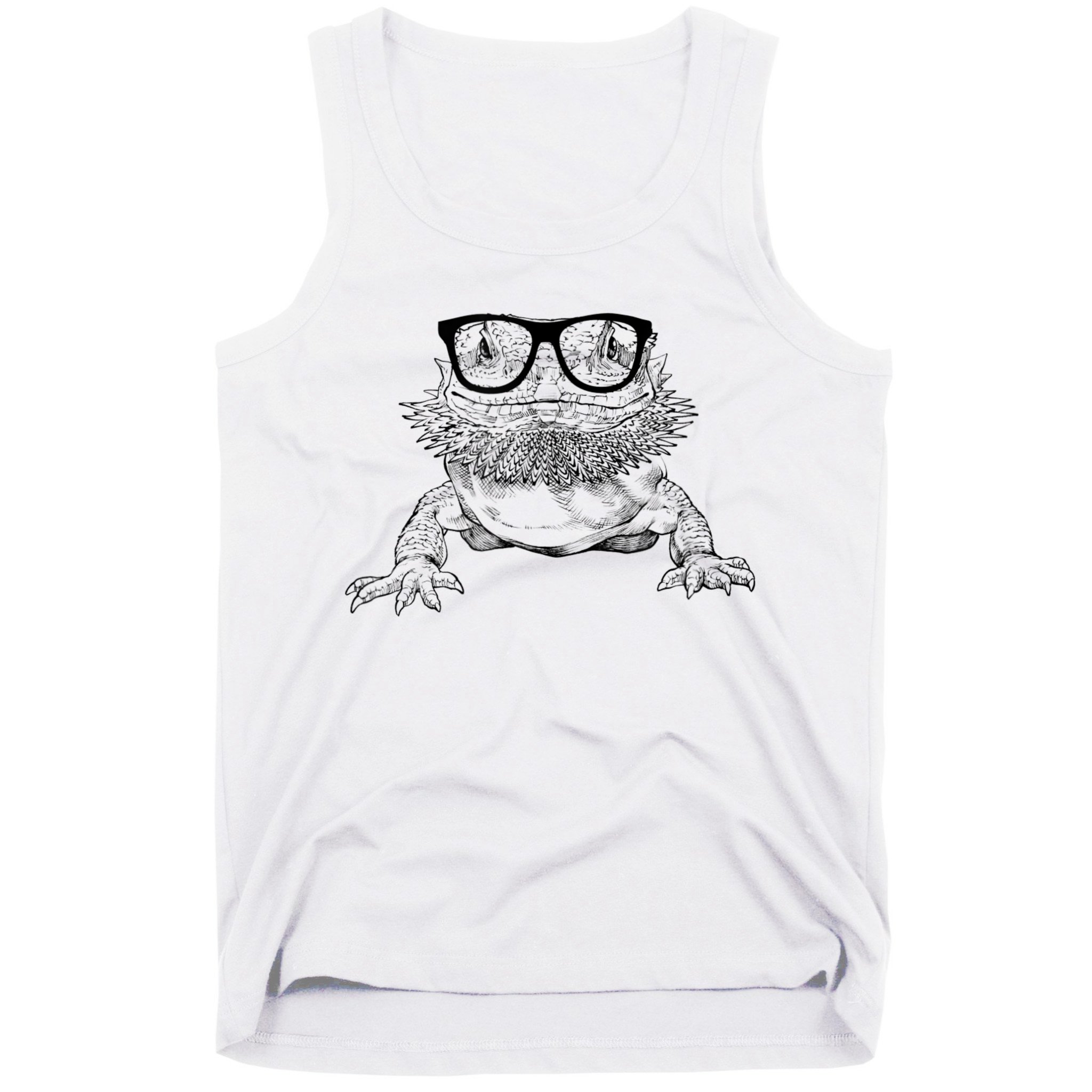 Bearded Dragon Nerdy Glasses Animal Tank Top