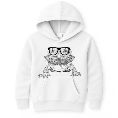 Bearded Dragon Nerdy Glasses Animal Kids Hoodie