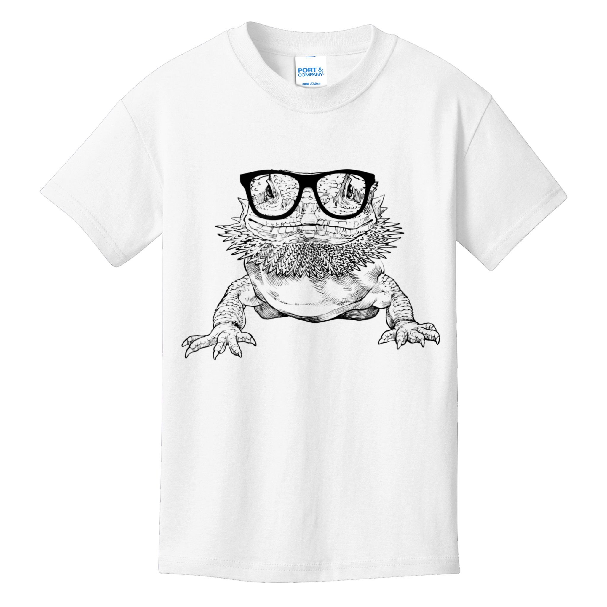 Bearded Dragon Nerdy Glasses Animal Kids T-Shirt