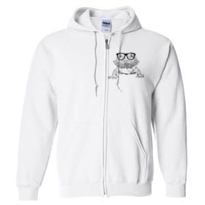 Bearded Dragon Nerdy Glasses Animal Full Zip Hoodie