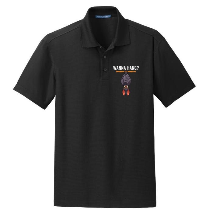 Bat Design Nocturnal Bird Bat Lovers Dry Zone Grid Polo