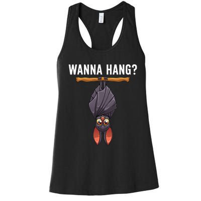 Bat Design Nocturnal Bird Bat Lovers Women's Racerback Tank