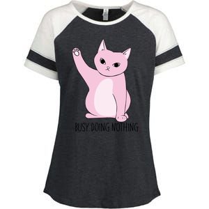 Busy Doing Nothing Enza Ladies Jersey Colorblock Tee