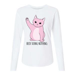 Busy Doing Nothing Womens Cotton Relaxed Long Sleeve T-Shirt