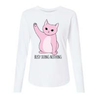 Busy Doing Nothing Womens Cotton Relaxed Long Sleeve T-Shirt