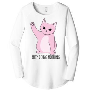 Busy Doing Nothing Women's Perfect Tri Tunic Long Sleeve Shirt