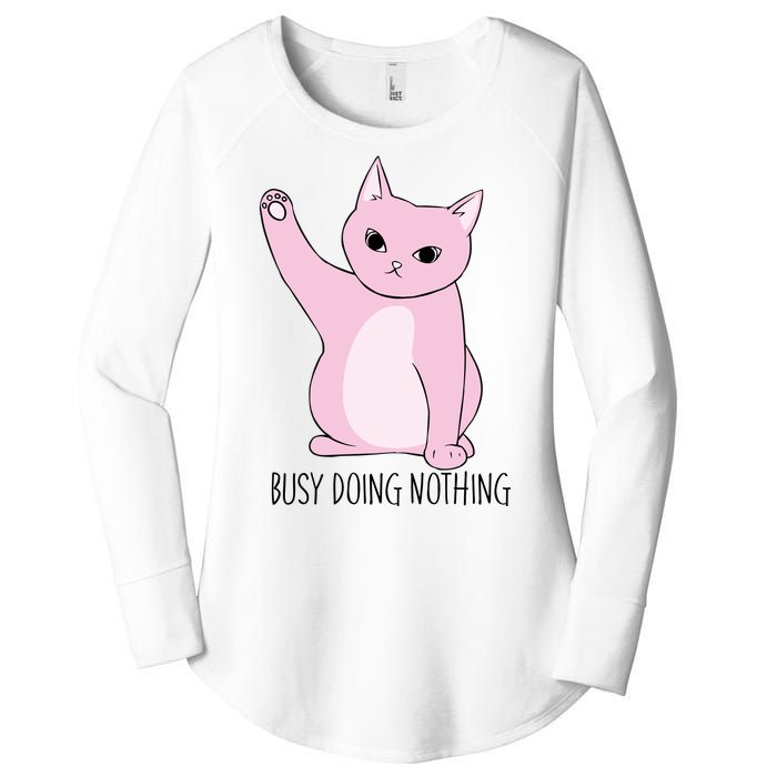 Busy Doing Nothing Women's Perfect Tri Tunic Long Sleeve Shirt