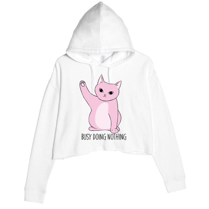 Busy Doing Nothing Crop Fleece Hoodie