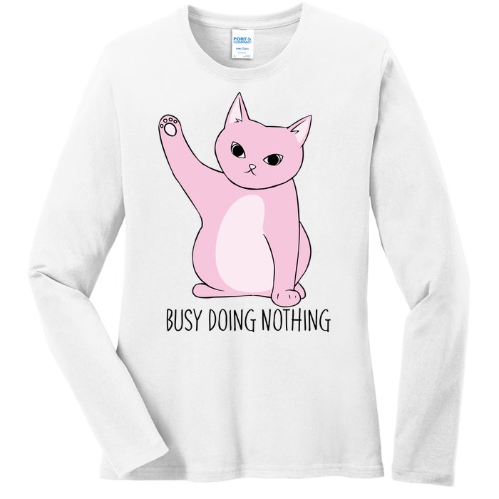 Busy Doing Nothing Ladies Long Sleeve Shirt