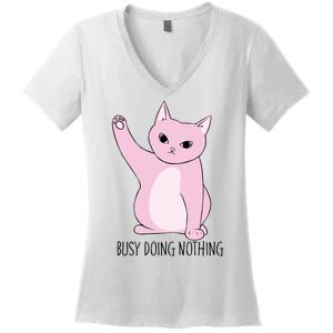 Busy Doing Nothing Women's V-Neck T-Shirt